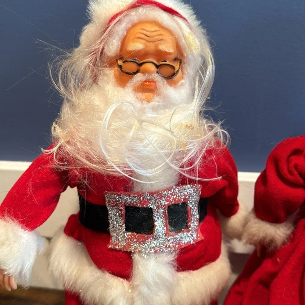 Vintage Santa & Mrs Claus Figurines Christmas Handmade Made Of Soap Bottles